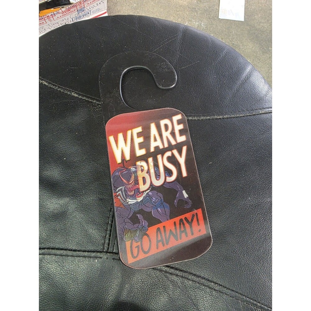 Marvel Spider-Man & Venom 3D Lenticular Wood Door Hanger Sign Open Road...